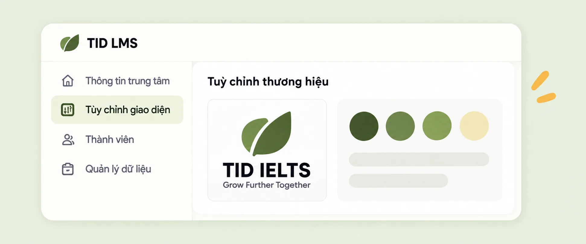 Giao diện tùy chỉnh thương hiệu của TID LMS